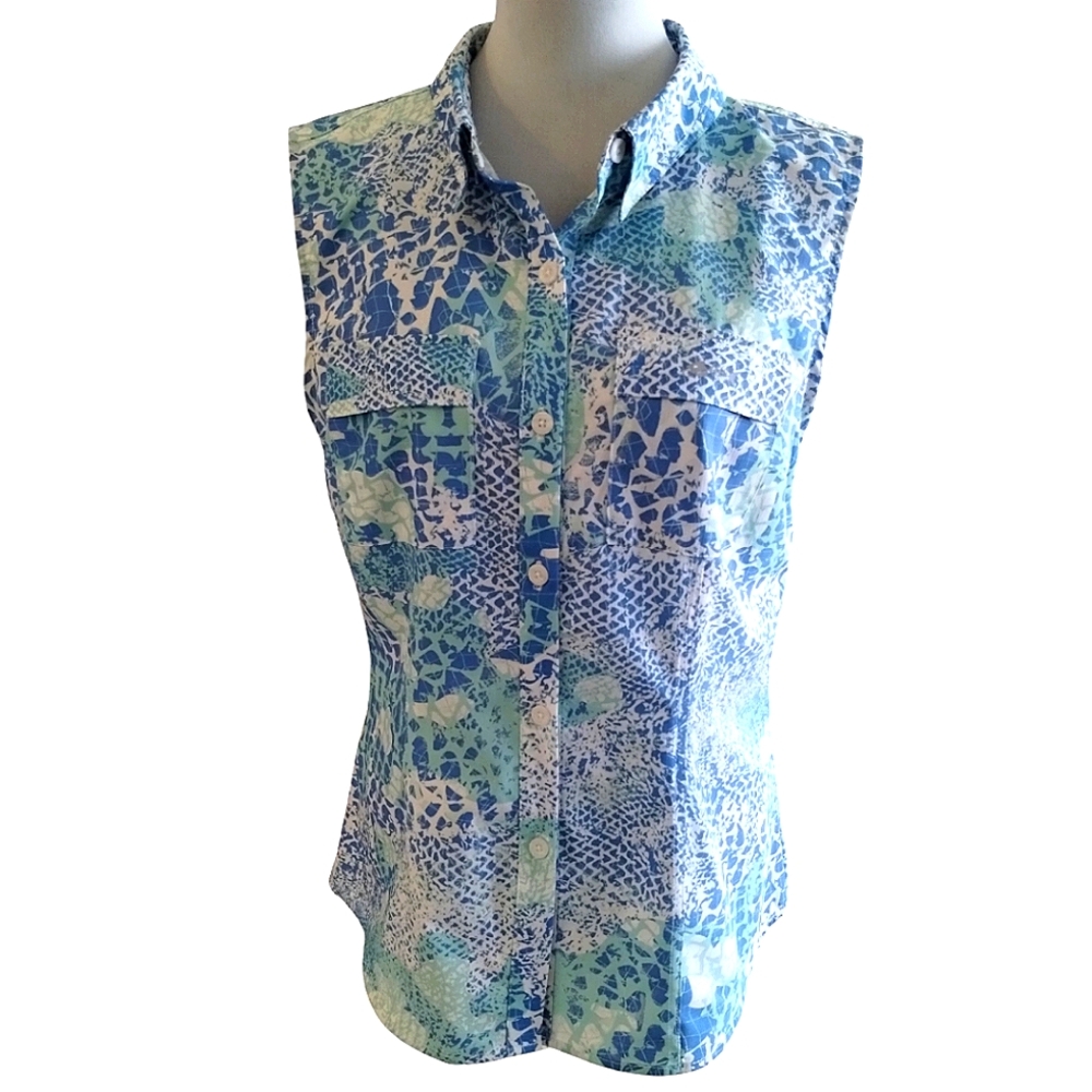 Silver Bait Womens Performance UPF 50 Button Down Fishing Shirt Top Size M